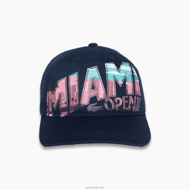 hombres Lacoste azul marino 166 miami abierto miami sombrero gráfico N6XZ22338