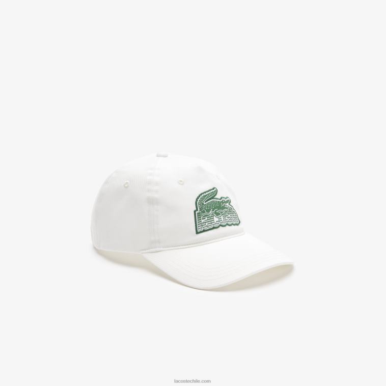 hombres Lacoste blanco 70v gorra con parche de cocodrilo N6XZ22146
