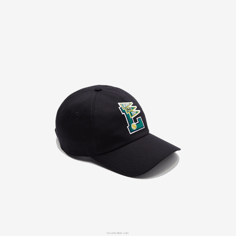 hombres Lacoste fondo azul marino banderines l gorro algodón orgánico N6XZ22301