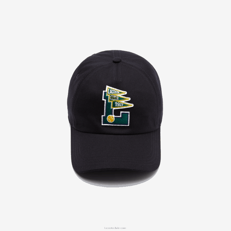 hombres Lacoste fondo azul marino banderines l gorro algodón orgánico N6XZ22301