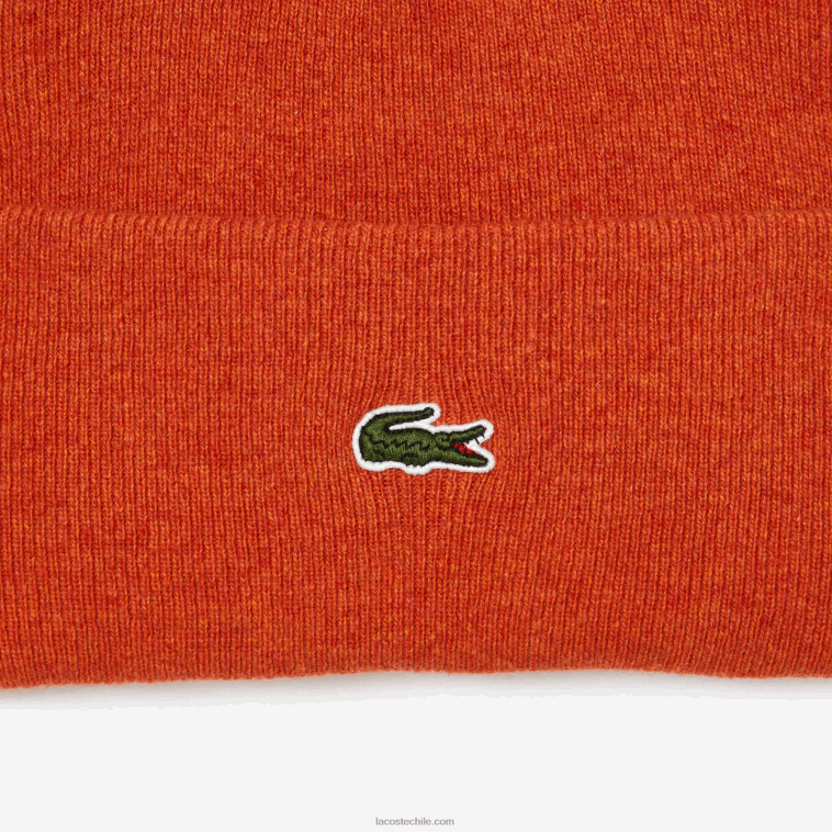 hombres Lacoste naranja uy6 gorro de lana N6XZ22292