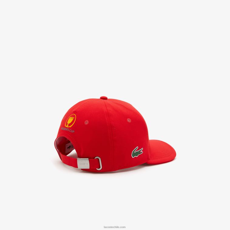 hombres Lacoste rojo 240 gorra ajustable de la bandera americana del deporte de la copa de los presidentes N6XZ22330