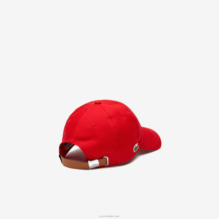 hombres Lacoste rojo 240 gorra con tira en contraste N6XZ22320