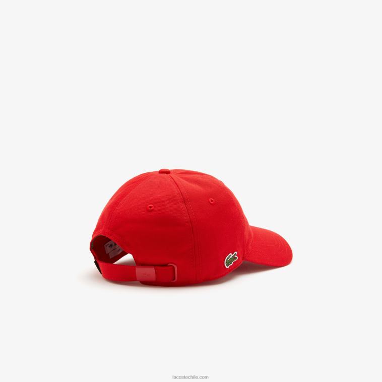 hombres Lacoste rojo 240 gorra de sarga de algodón orgánico N6XZ22325