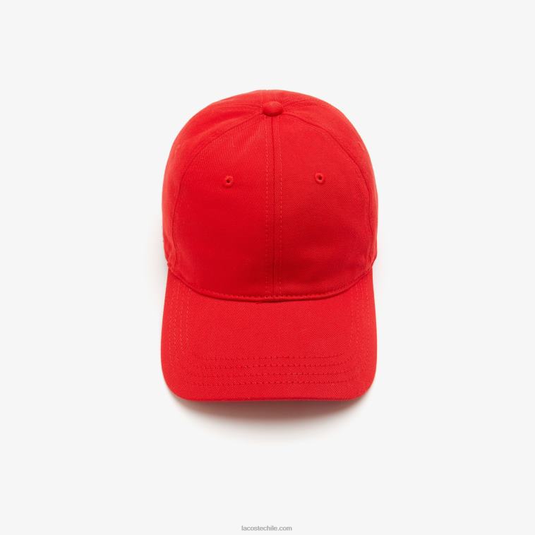 hombres Lacoste rojo 240 gorra de sarga de algodón orgánico N6XZ22325