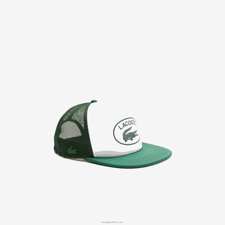 hombres Lacoste verde blanco 291 gorro de malla y neopreno N6XZ22161