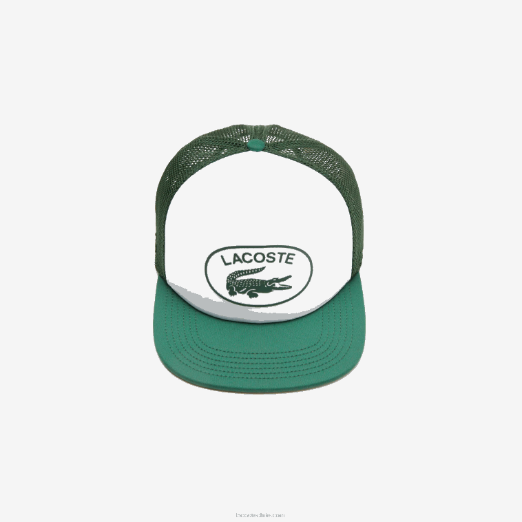 hombres Lacoste verde blanco 291 gorro de malla y neopreno N6XZ22161