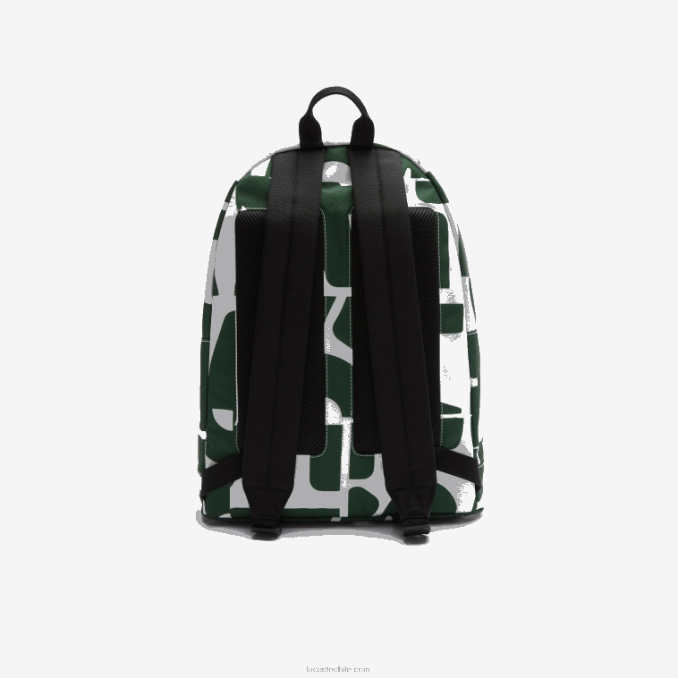 hombres Lacoste allover print croco carré j42 mochila neocroc de lona de la firma desestructurada N6XZ22045
