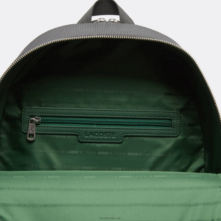 hombres Lacoste negro 000 mochila de cuero cosido mate chantaco N6XZ22022