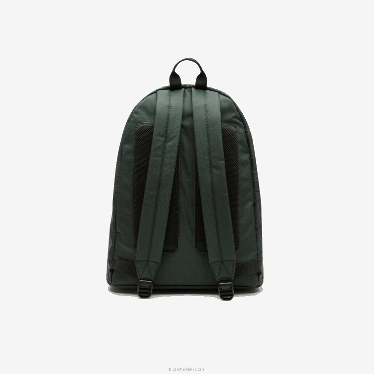 hombres Lacoste sinople monograma l22 mochila con estampado de monograma reflectante N6XZ22072