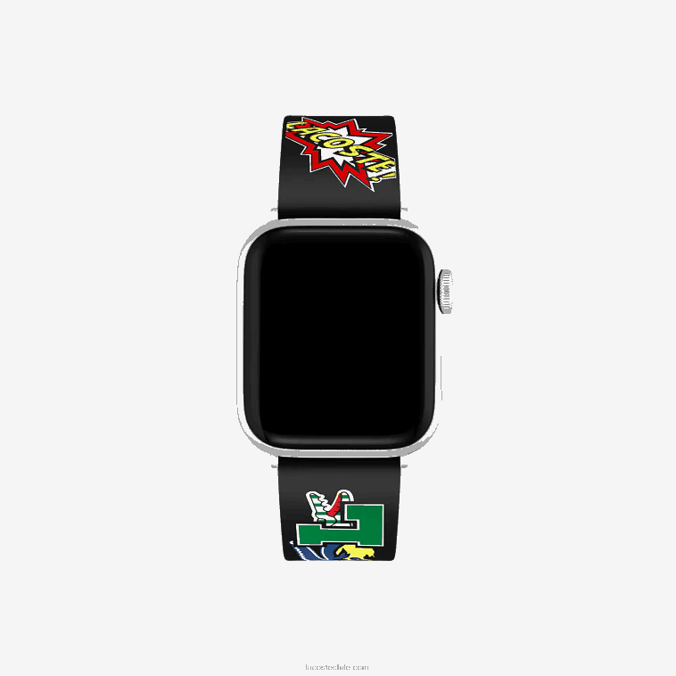 hombres Lacoste negro 000 correa de silicona para apple watch con estampado de cómic N6XZ22344 hombres Lacoste negro 000 correa de silicona para apple watch con estampado de cómic N6XZ22344