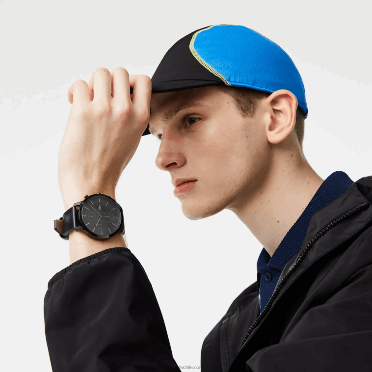 hombres Lacoste negro 000 reloj replay con correa de piel negra N6XZ22318