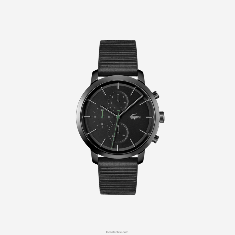 hombres Lacoste negro 000 reloj replay con correa de piel negra N6XZ22318