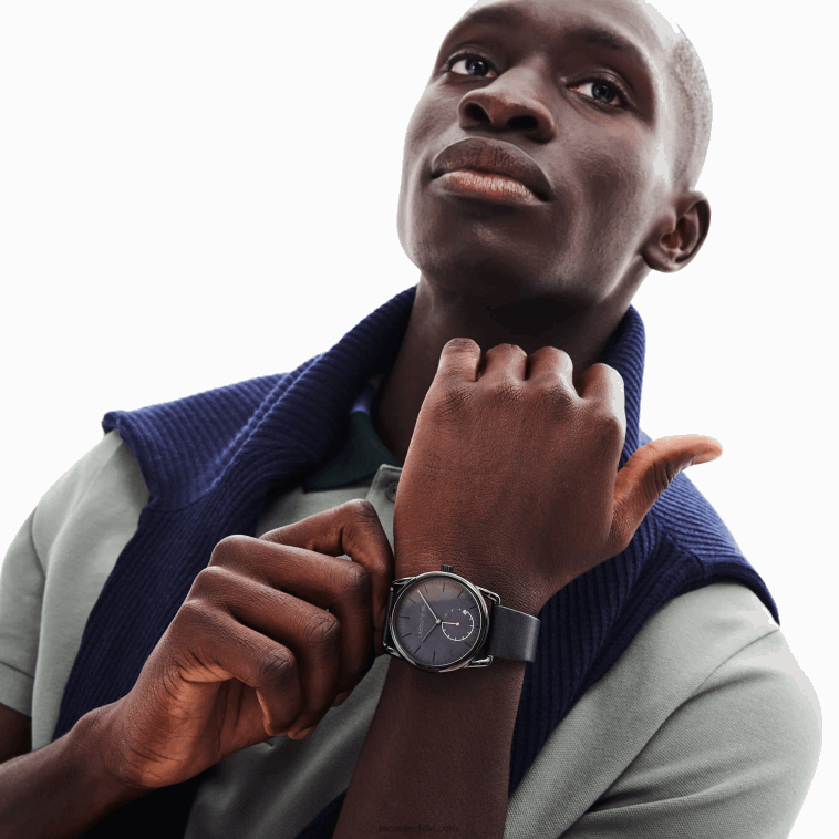 hombres Lacoste negro 000 reloj urbano de caballero con correa de piel negra N6XZ22312