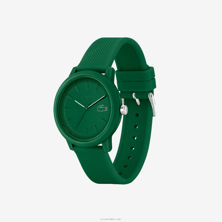 hombres Lacoste verde 000 Reloj con correa de silicona verde 12.12 N6XZ22198
