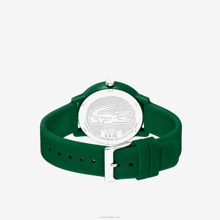 hombres Lacoste verde 000 Reloj con correa de silicona verde 12.12 N6XZ22198