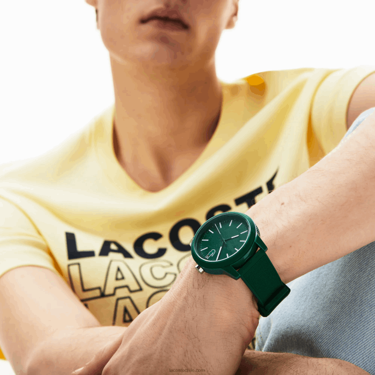 hombres Lacoste verde 000 correa de silicona verde reloj 12.12 N6XZ22256