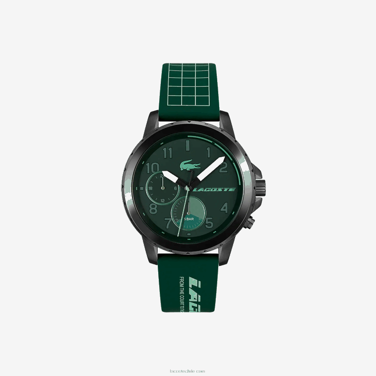 hombres Lacoste verde 000 reloj de silicona verde multifuncional de resistencia N6XZ22210