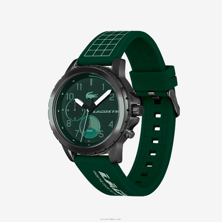 hombres Lacoste verde 000 reloj de silicona verde multifuncional de resistencia N6XZ22210