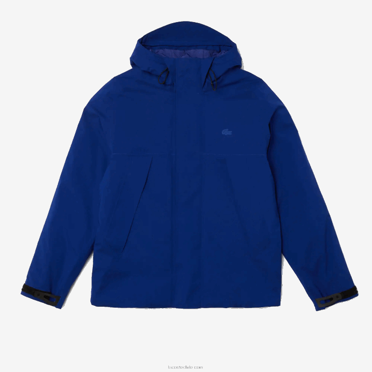 hombres Lacoste bdm azul parka acolchada resistente al agua N6XZ21308