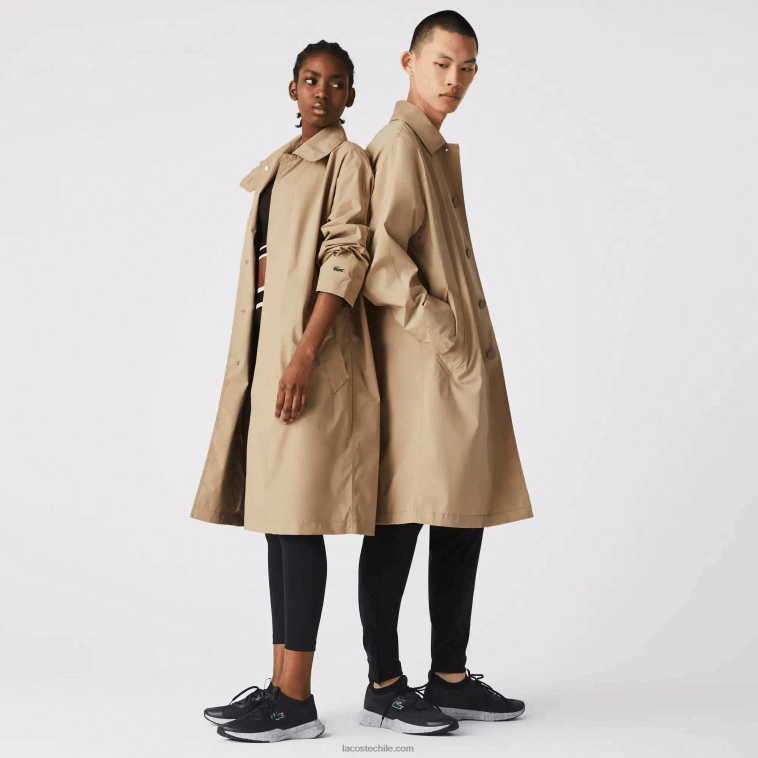 hombres Lacoste beige c5u parka larga ligera resistente al agua con botones N6XZ21286 hombres Lacoste beige c5u parka larga ligera resistente al agua con botones N6XZ21286