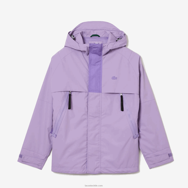 hombres Lacoste púrpura gfu parka repelente al agua N6XZ21256