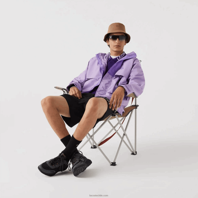 hombres Lacoste púrpura gfu parka repelente al agua N6XZ21256