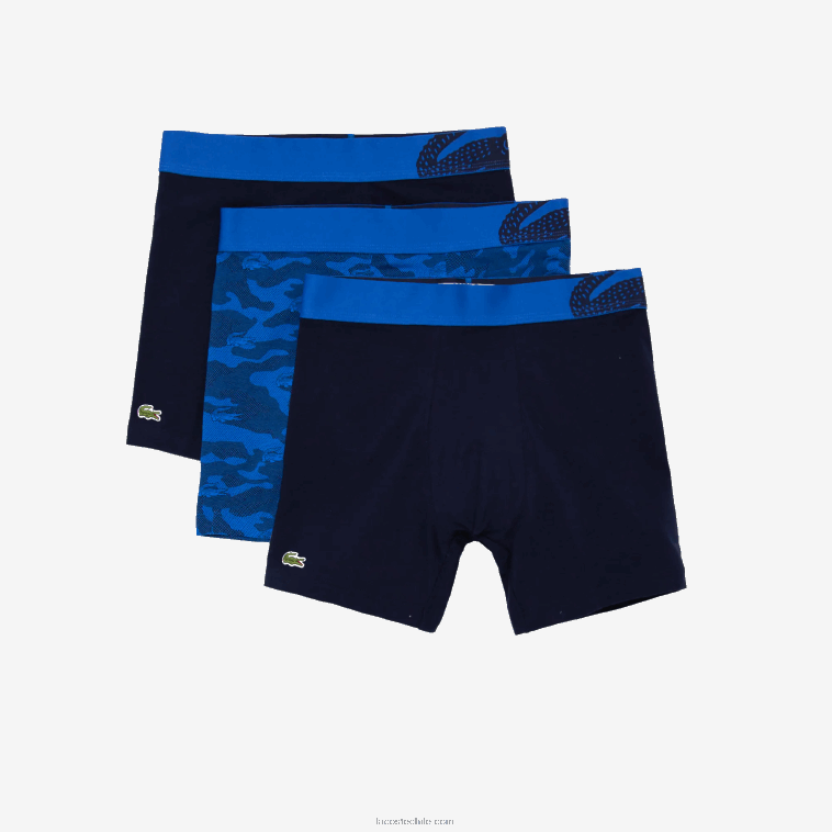 hombres Lacoste azul marino 8w1 pack de 3 calzoncillos bóxer con estampado de camuflaje N6XZ21551 hombres Lacoste azul marino 8w1 pack de 3 calzoncillos bóxer con estampado de camuflaje N6XZ21551