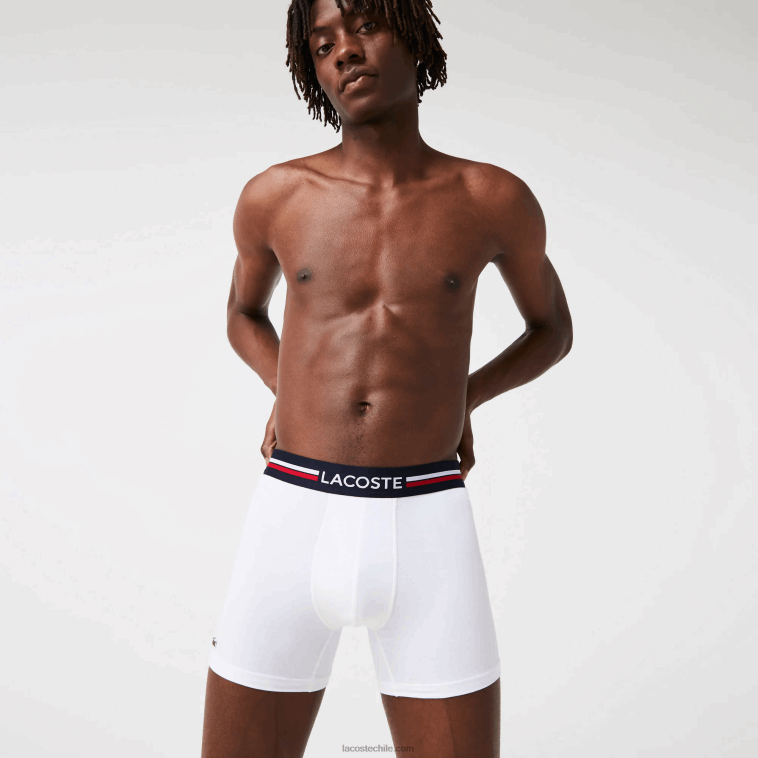 hombres Lacoste azul marino blanco 525 Pack de 3 calzoncillos bóxer largos de punto de algodón elástico N6XZ21424 hombres Lacoste azul marino blanco 525 Pack de 3 calzoncillos bóxer largos de punto de algodón elástico N6XZ21424