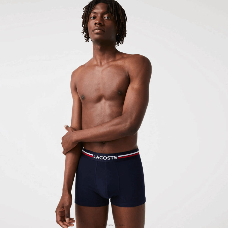 hombres Lacoste azul marino gris rojo chine w34 Pack de 3 calzoncillos icónicos con cinturilla en tres tonos N6XZ21347 hombres Lacoste azul marino gris rojo chine w34 Pack de 3 calzoncillos icónicos con cinturilla en tres tonos N6XZ21347
