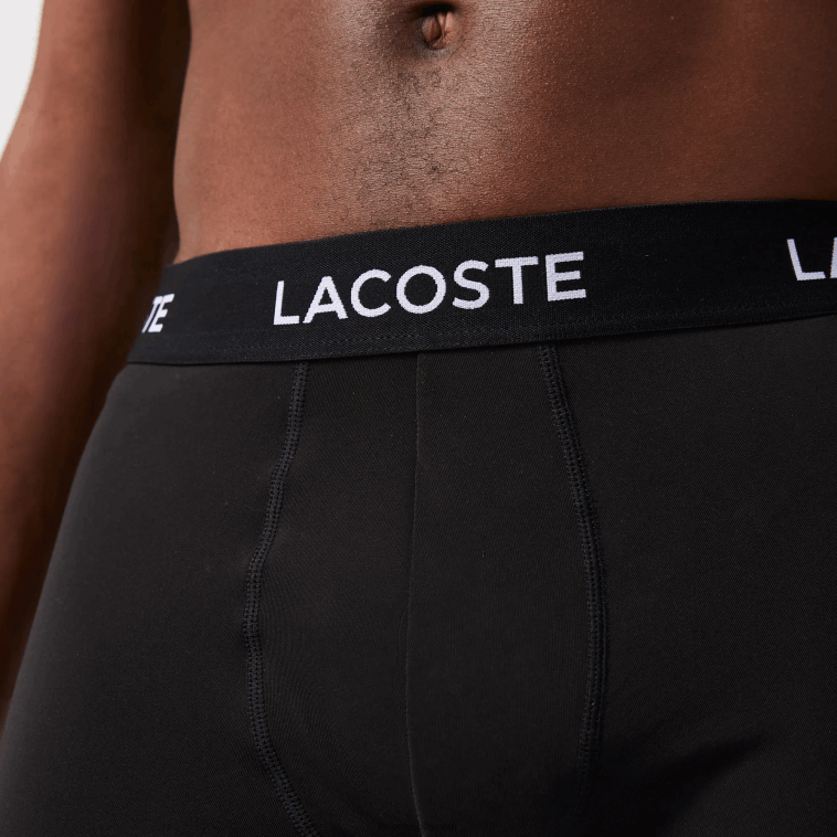 hombres Lacoste negro 031 Pack de 3 calzoncillos de microfibra N6XZ21461