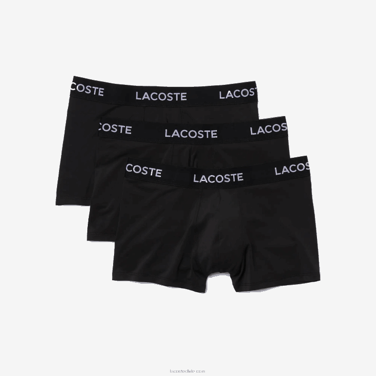 hombres Lacoste negro 031 Pack de 3 calzoncillos de microfibra N6XZ21461