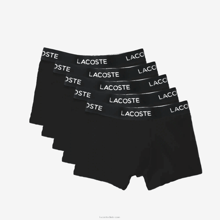 hombres Lacoste negro 031 Pack de 5 calzoncillos de algodón elástico N6XZ21412