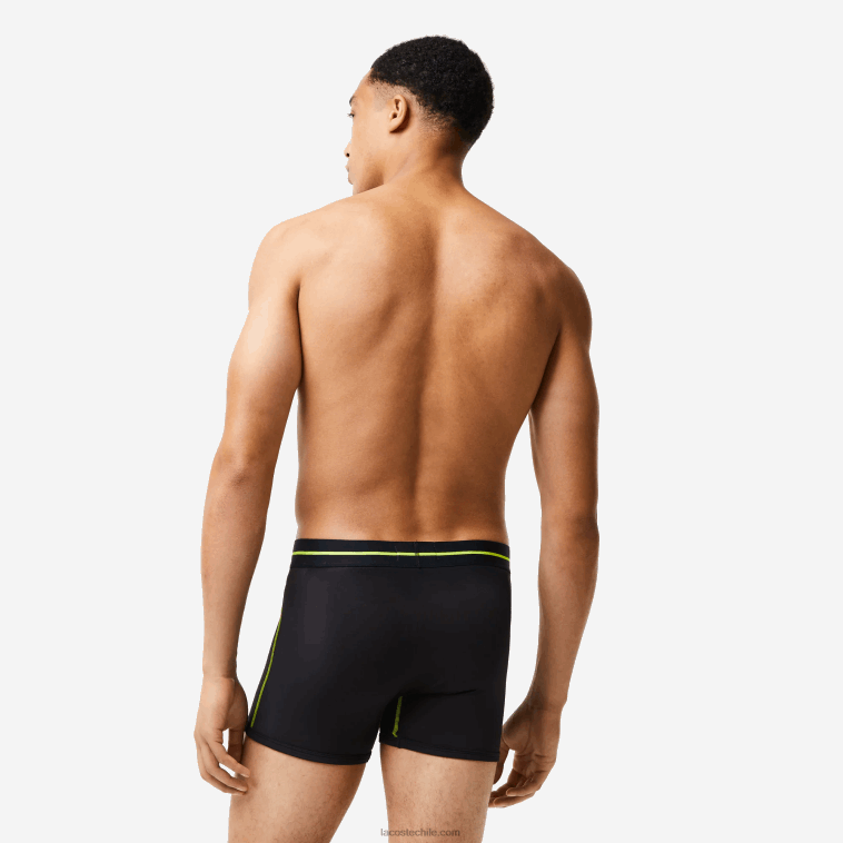 hombres Lacoste negro amarillo 9y2 baúl de jersey sin costuras N6XZ21492