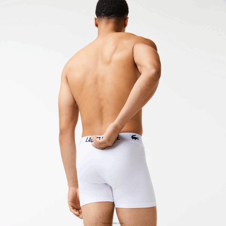 hombres Lacoste negro rojo blanco tr2 Pack de 3 calzoncillos bóxer de cocodrilo en contraste con la marca N6XZ21548