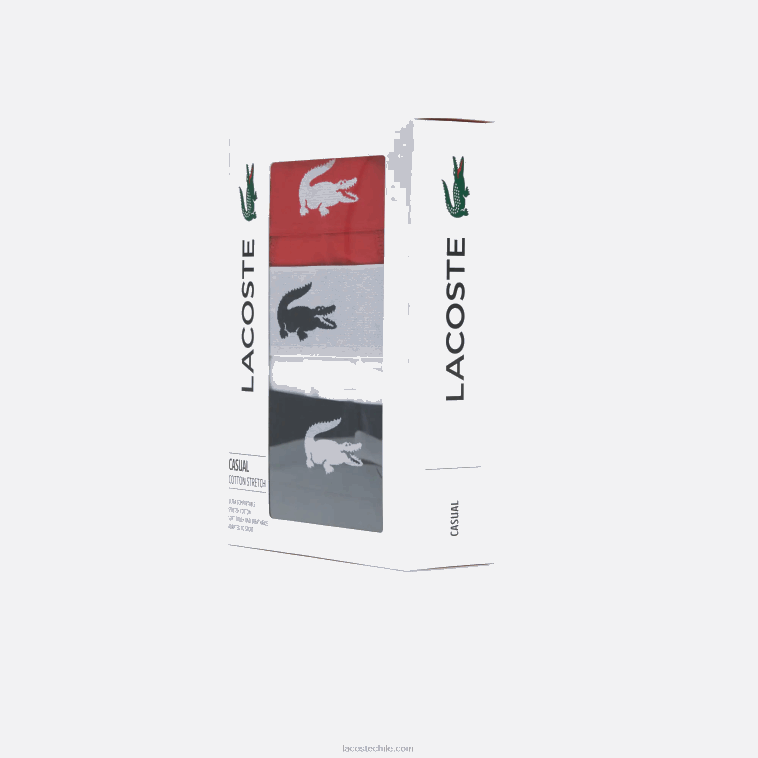 hombres Lacoste negro rojo blanco tr2 Pack de 3 calzoncillos bóxer de cocodrilo en contraste con la marca N6XZ21548