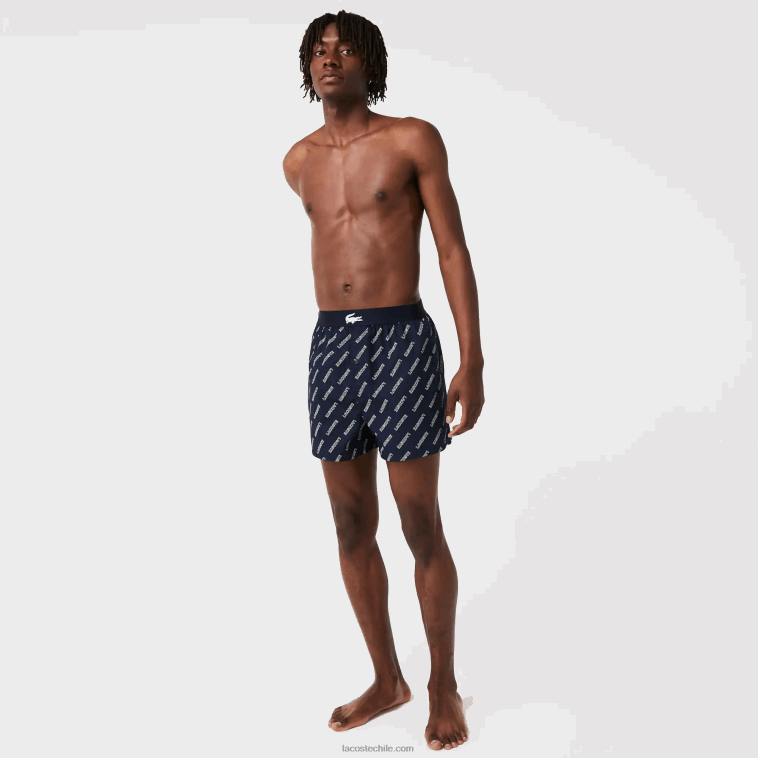 hombres Lacoste vuc azul marino bóxer de algodón ultrasuave pack de 3 N6XZ21578