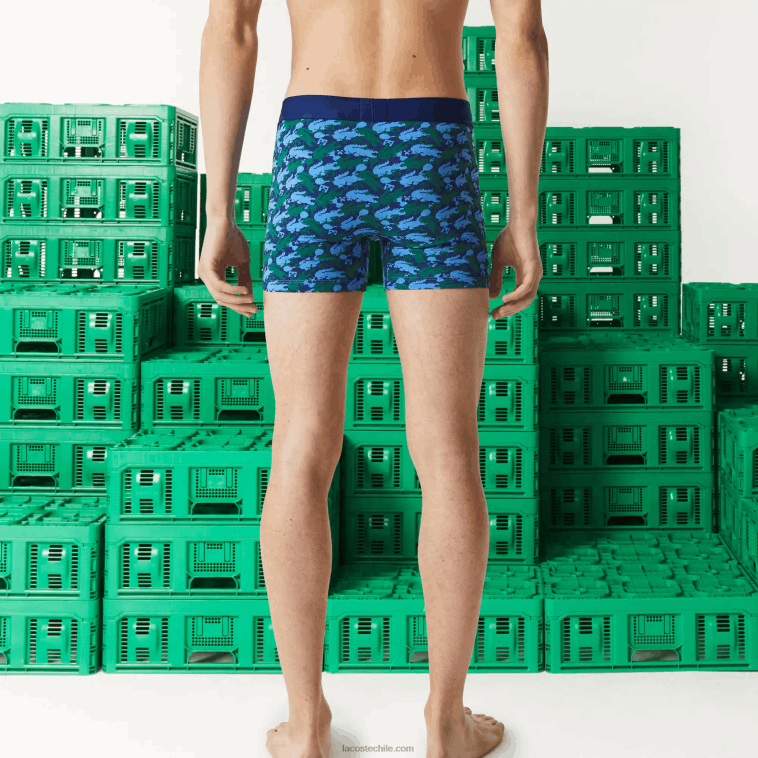 hombresblanco c50 Bóxer largo de algodón orgánico con estampado Lacoste x Minecraft N6XZ21599