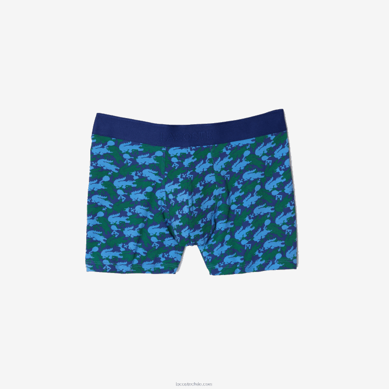 hombresblanco c50 Bóxer largo de algodón orgánico con estampado Lacoste x Minecraft N6XZ21599