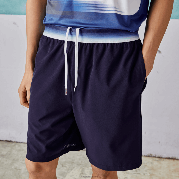 hombres Lacoste azul 78x shorts elásticos ligeros sport x novak djokovic N6XZ21532