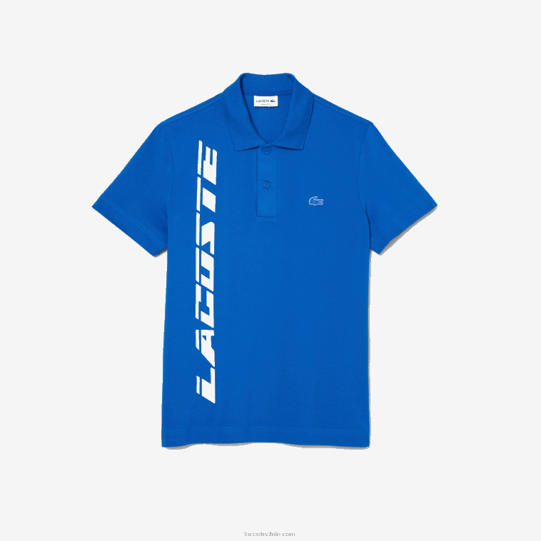 hombres Lacoste azul k1q polo de piqué de corte regular con logo N6XZ2625
