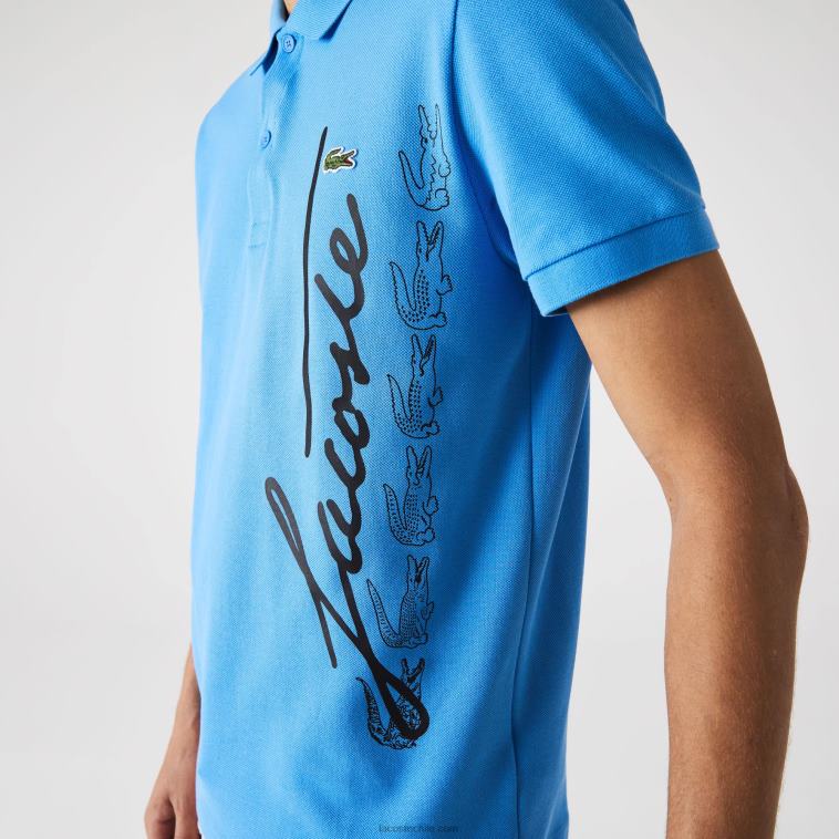 hombres Lacoste azul l99 polo de piqué de algodón de corte regular N6XZ2678