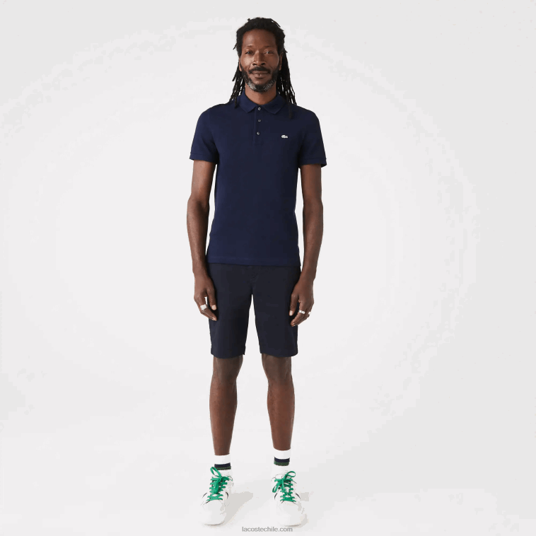 hombres Lacoste azul marino 166 Polo slim fit de petit piqué elástico N6XZ2563