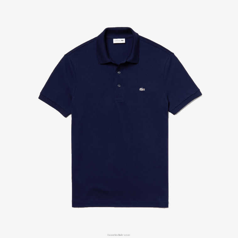 hombres Lacoste azul marino 166 Polo slim fit de petit piqué elástico N6XZ2563