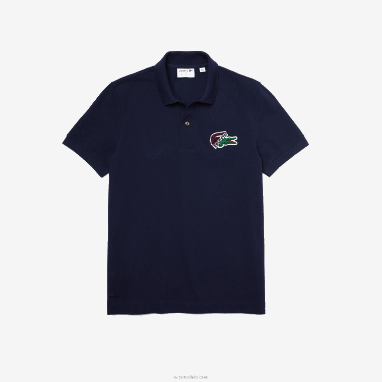hombres Lacoste azul marino 166 polo de piqué de algodón orgánico N6XZ2573