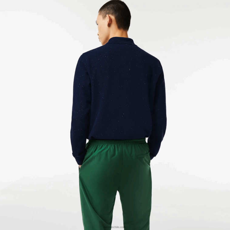 hombres Lacoste azul marino 7cg polo de corte clásico con estampado moteado N6XZ2704