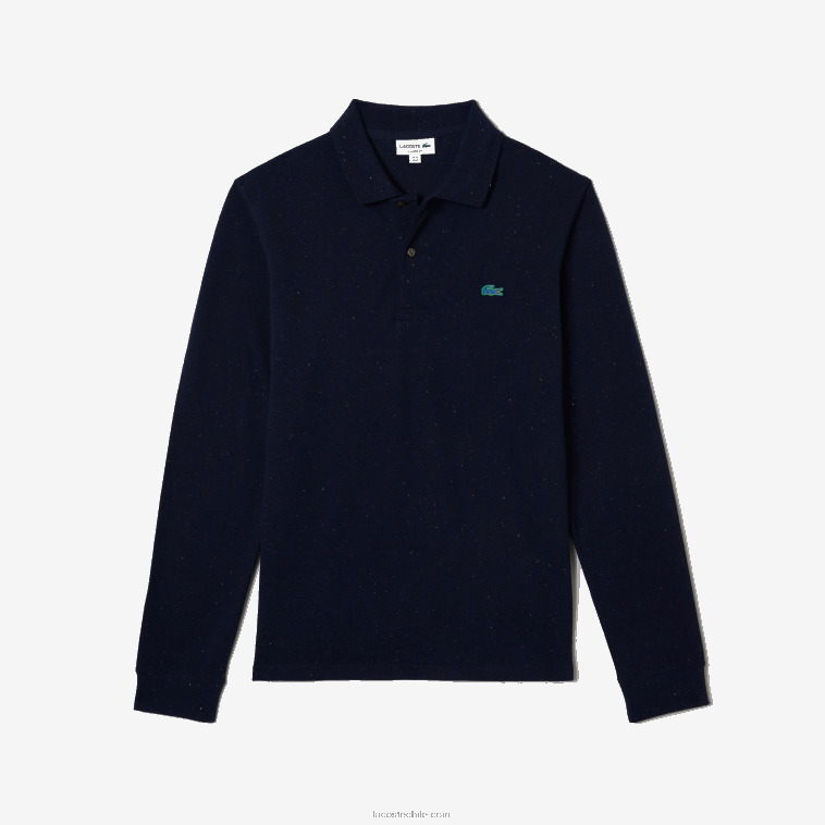 hombres Lacoste azul marino 7cg polo de corte clásico con estampado moteado N6XZ2704