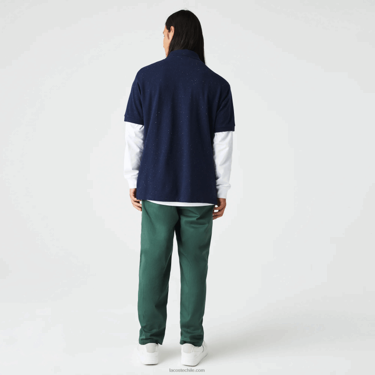 hombres Lacoste azul marino 7cg polo de corte clásico en piqué de algodón con estampado moteado N6XZ2591