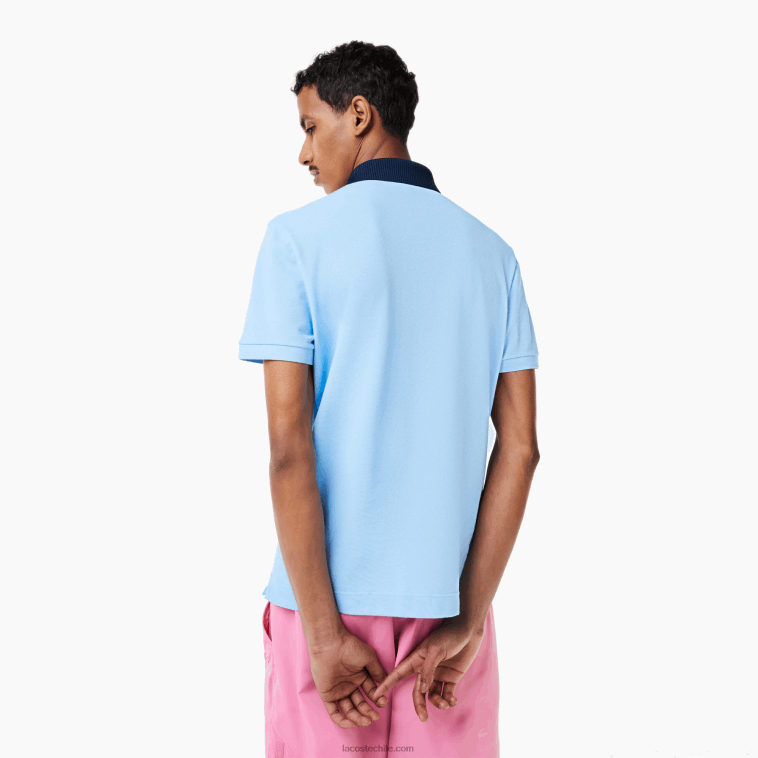hombres Lacoste azul marino cm9 polo de piqué de algodón orgánico smart paris N6XZ2193
