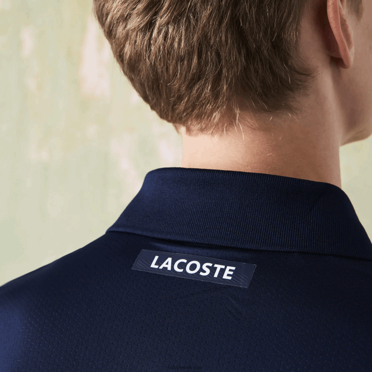 hombres Lacoste azul marino morado verde xc3 Polo deportivo de tenis de piqué ultra-dry N6XZ2784